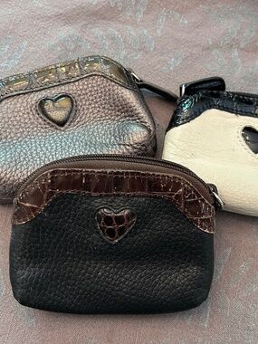 Brighton heart pebble leather zip coin pouch - all  (3) - used